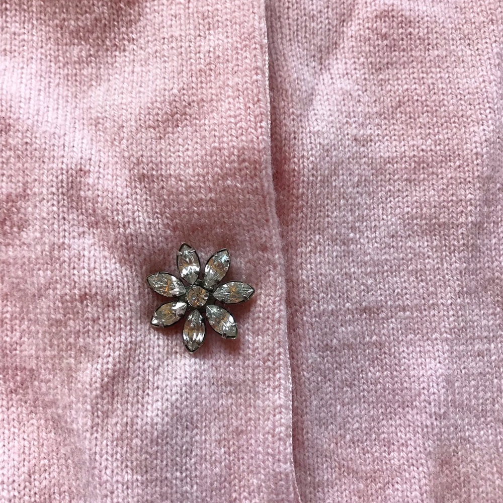 Pink Cashmere Cardigan W/Ornate Buttons - Picture 3 of 7